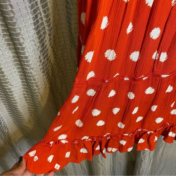 Band of Gypsies Red with White Polka Dot Dress Size Medium - Picture 5 of 7